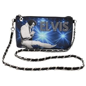 Elvis Presley Black Blue bag chain & wristlet white jumpsuit